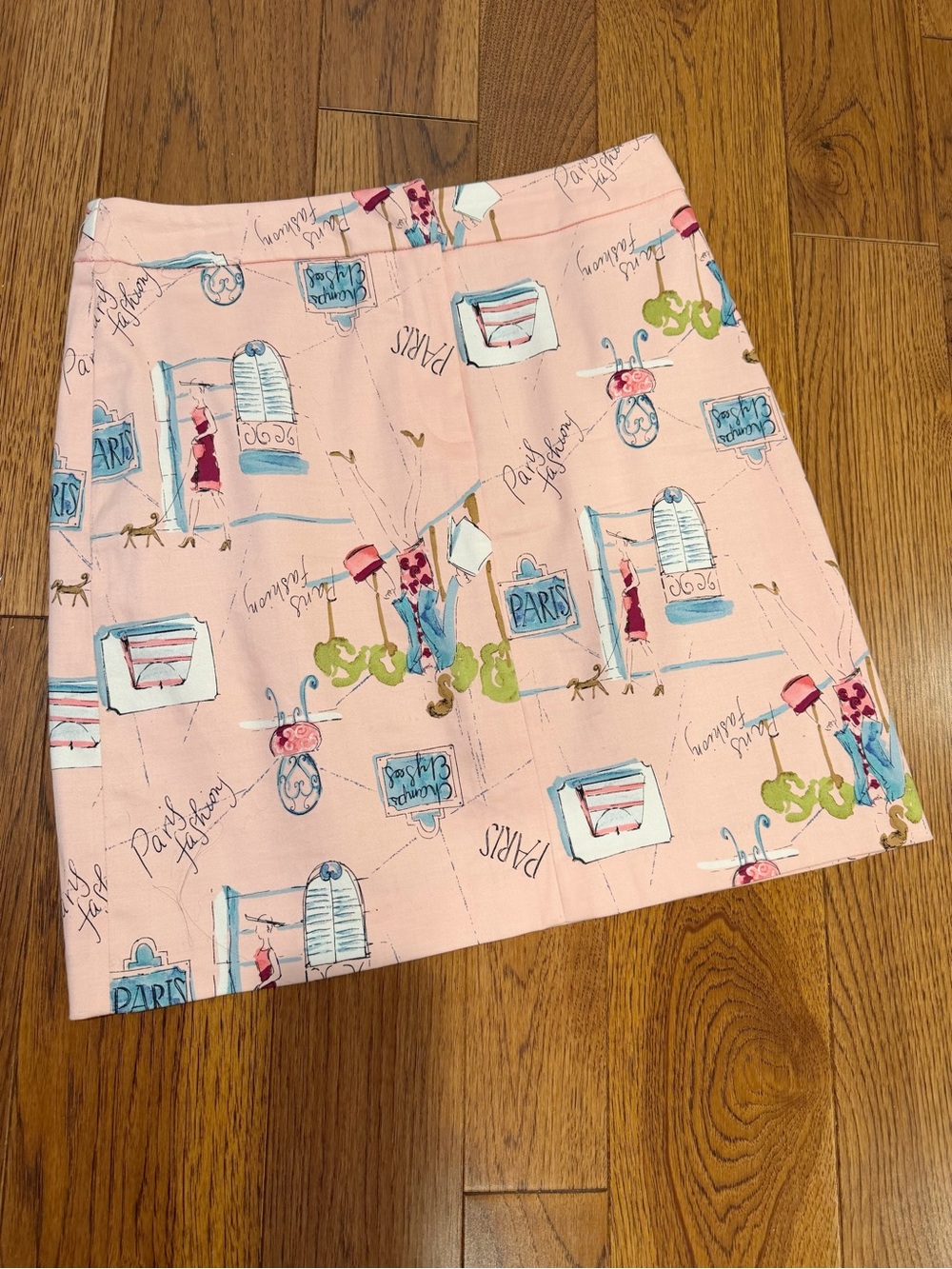 Willi Smith Pink Paris Print Mini Skirt